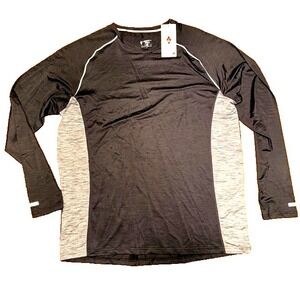 *NWT* Mens Liberty Pro XL Black/Gray Long Sleeve Activewear Shirt